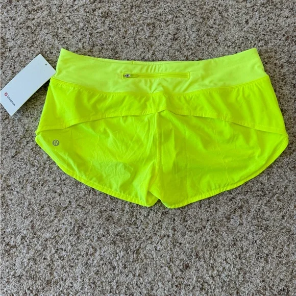 Lululemon Neon Yellow Speed Up LR Shorts 2.5” Lined - Size 8 - NWT! - Picture 4 of 4